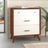 Alpine Furniture Flynn 3 Drawer Two Tone Small Chest in Acorn/White - Angled Lifestyle