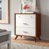 Alpine Furniture Flynn 3 Drawer Two Tone Small Chest in Acorn/White - Lifestyle  - Alpine Furniture Flynn 3 Drawer Two Tone Small Chest in Acorn/White - Lifestyle 
