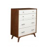  Alpine Furniture Flynn Chest in Acorn/White - Angled