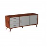 Alpine Furniture Flynn Large TV Console in Acorn/White - Angled