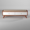 Alpine Furniture Flynn Bench in Acorn and White - Front View