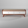 Alpine Furniture Flynn Bench in Acorn/White - Front