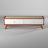Alpine Furniture Flynn Bench in Acorn/White - Front View