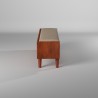 Alpine Furniture Flynn Bench in Acorn/White - Side View