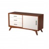 Alpine Furniture Flynn Small TV Console In Acorn / White - Angled