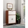 Alpine Furniture Flynn Large Bar Cabinet in Acorn and White - Angled Lifestyle - Alpine Furniture Flynn Large Bar Cabinet in Acorn and White - Angled Lifestyle