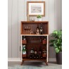Alpine Furniture Flynn Large Bar Cabinet in Acorn and White - Front Lifestyle