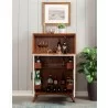 Alpine Furniture Flynn Large Bar Cabinet in Acorn and White - Front Lifestyle - Alpine Furniture Flynn Large Bar Cabinet in Acorn and White - Front Lifestyle