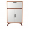 Alpine Furniture Flynn Large Bar Cabinet in Acorn and White - Front