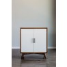 Flynn Small Bar Cabinet in Acorn/White - Front