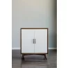 Flynn Small Bar Cabinet in Acorn/White - Front - Flynn Small Bar Cabinet in Acorn/White - Front
