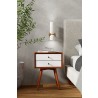 Alpine Furniture Flynn Small Nightstand in Acorn and White - Lifestyle