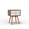 Alpine Furniture Flynn Small Nightstand in Acorn and White - Angled