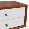 Alpine Furniture Flynn Small Nightstand in Acorn and White - Edge Close-up