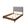 Alpine Furniture Flynn Full Size Panel Bed in Acorn/Grey - Angled Without Cushion