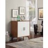 Alpine Furniture Flynn Small Bar Cabinet, Acorn/White - Lifestyle 2