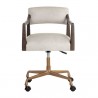 Sunpan Keagan Office Chair in Saloon Light Grey Leather - Front Angle