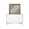 Alpine Furniture Flynn Mid Century Modern Two Tone Mirror, Acorn/White - Front Angle - Alpine Furniture Flynn Mid Century Modern Two Tone Mirror, Acorn/White - Front Angle