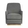 Sunpan Marcela Swivel Lounge Chair - Belfast Koala Grey - Front Angle - Sunpan Marcela Swivel Lounge Chair - Belfast Koala Grey - Front Angle