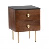 Sunpan Keely Nightstand Black Marble - Cafe - Front Side Angle