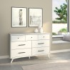 Alpine Furniture Flynn Mid Century Modern 7 Drawer Dresser, White - Lifestyle