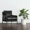 Sunpan Mauti Lounge Chair Dark Brown - Cortina Black Leather - Lifestyle - Sunpan Mauti Lounge Chair Dark Brown - Cortina Black Leather - Lifestyle