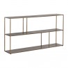 Sunpan Eiffel Low Bookcase Antique Brass in Large - Front Side Angle