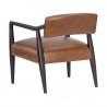 Sunpan Keagan Lounge Chair in Shalimar Tobacco Leather - Back Side Angle