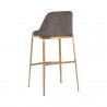 Sunpan Dover Barstool in Bravo Portabella-Sparrow Grey - Back Side Angle
