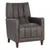 Sunpan Romalda Lounge Chair - Vintage Charcoal Leather - Front Side Angle