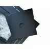 Crawford and Burke Kimball Black Metal Square Fire Pit Table with Glass Rocks, Top View - Crawford and Burke Kimball Black Metal Square Fire Pit Table with Glass Rocks, Top View