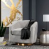 Sunpan Hazel Swivel Lounge Chair in Gold - Belfast Heather Grey - Lifestyle