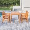 Vifah Olina Honey 5-Piece Fish Bone Eucalyptus Wooden Outdoor Dining Set , Front Angle