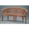 Anderson Teak Curve 3-Seater Bench Extra Thick Wood - Angled