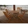 Anderson Teak Bahama 47" Round Folding Table and Classic Folding Armchair-1 - Anderson Teak Bahama 47" Round Folding Table and Classic Folding Armchair-1