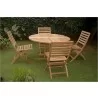 Anderson Teak 47" Round Butterfly Folding Table and Andrew Folding Chair 3 - Anderson Teak 47" Round Butterfly Folding Table and Andrew Folding Chair 3