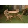 Anderson Teak 47" Round Butterfly Folding Table and Andrew Folding Chair 1 - Anderson Teak 47" Round Butterfly Folding Table and Andrew Folding Chair 1