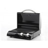Outdoor Greatroom Company 20" Portable Gas Grill in Black Porcelain - Front Side Opened Angle
