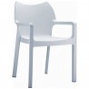 Diva Resin Outdoor Dining Arm Chair - White - Angled