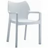 Diva Resin Outdoor Dining Arm Chair - White - Angled - Diva Resin Outdoor Dining Arm Chair - White - Angled