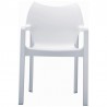 Diva Resin Outdoor Dining Arm Chair - White - Front
