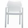 Diva Resin Outdoor Dining Arm Chair - White - Front - Diva Resin Outdoor Dining Arm Chair - White - Front