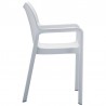 Diva Resin Outdoor Dining Arm Chair - White - Side