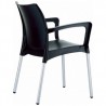 Resin Outdoor Armchair - Black Angled