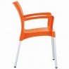 Resin Outdoor Armchair - Orange - Side
