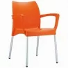 Compamia Dolce Resin Outdoor Armchair Orange - Angled - Compamia Dolce Resin Outdoor Armchair Orange - Angled