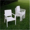 Ibiza Resin Wickerlook Dining Arm Chair White - Set