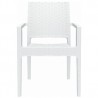 Ibiza Resin Wickerlook Dining Arm Chair White - Front