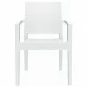 Ibiza Resin Wickerlook Dining Arm Chair White - Front - Ibiza Resin Wickerlook Dining Arm Chair White - Front