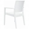 Ibiza Resin Wickerlook Dining Arm Chair White - Back Angled